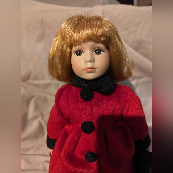 Porcelain Doll with Puppy Dog - Picture 2 of 4